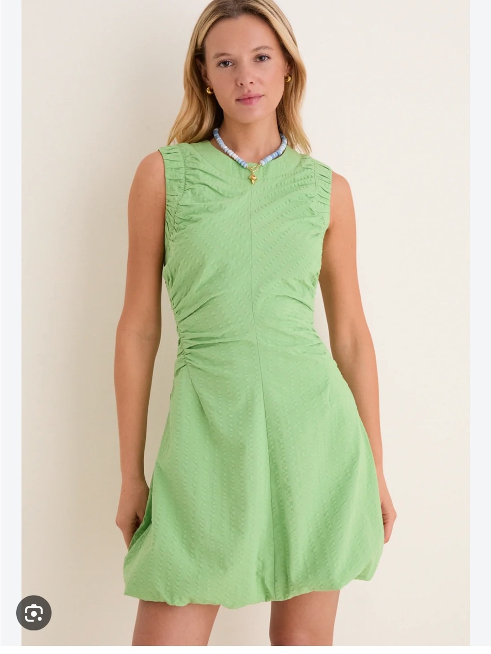 Tuckernuck Alisa pistachio green seersucker Light Green Textured Mini Dress 0